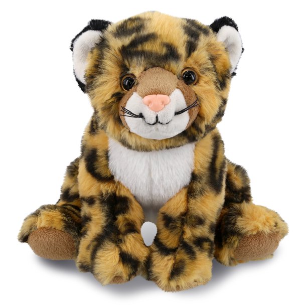 DolliBu Plush Leopard Stuffed Animal Soft Huggable Squat Leopard