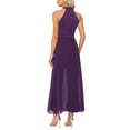 thumbnail image 3 of INSPIRE CHIC Women's Dressy Jumpsuit Halter Neck Sleeveless Elegant Formal Wide-Leg Jumpsuit XL Dark Purple, 3 of 6