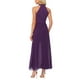 thumbnail image 3 of MONO ELEGANTE PARA MUJER con cuello halter, sin mangas, elegante, formal, de pierna ancha, color púrpura oscuro, 3 of 6