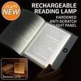 thumbnail image 2 of Flat Book Light, Rechargeable LED Reading Light with 3 Colors & Timer, Dimmable Full Page Panel Clip-On Light for Reading in Bed at Night, 2 of 7