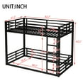 thumbnail image 3 of Twin XL over Twin XL Metal Bunk Bed,Floor Bunk Bed with Sturdy Metal Frame,Noise-reduced Design, Black, 3 of 11