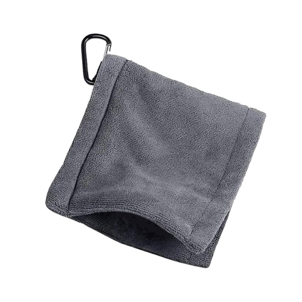 Toalla de limpieza de pelotas de Golf duradera con hebilla colgante, limpiador de pelotas de Golf , toalla de tela para deportes al aire libre Gris
