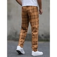 thumbnail image 5 of Plaid Tapered Trousers for Men Slim Fit Elastic Waist Golf Pants Classic Checkered Chino Slacks Lightweight Stretch Work Business Casual Bottoms, 5 of 9