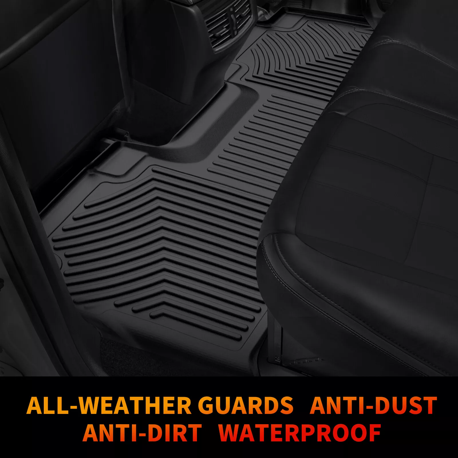 RVNI TPE Rubber Front and Rear 3-Piece for 2017-2022 2023 2024 2025 Ford F-250/350/450/550 Super Duty Crew Cab Floor Mats Set ll-Weather Protection