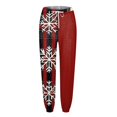 thumbnail image 4 of Women's Casual Fashion Christmas Print Sweatpants, Long Casual Pants with Drawstring Waist for Sports and Home Wear, Comfortable Material,Red,M, 4 of 6