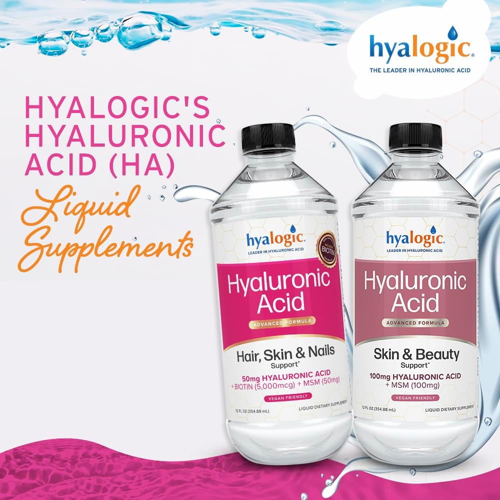 Hyalogic Hyaluronic Acid, Advanced Formula, Hair, Skin & Nails Support, 12 fl oz (354.88 ml)