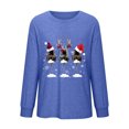 thumbnail image 4 of Womens Blouses Women's Long Sleeve Xmas Tee Merry Christmas Shirts Vintage Graphic Tee Tops Holidays Crew-Neck Baseball T Shirt Blouse Fall Shirts S-38 Blue L, 4 of 4