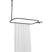 Utopia Alley Rustproof Wall Mounted Hoop Shower Rod for Clawfoot Tub, Black