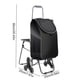 thumbnail image 2 of Carrito plegable portátil con ruedas de escalera de escalada carro de compras portátiles con bolso impermeable y silla plegable carrito de escalada, 2 of 9