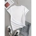 thumbnail image 3 of Women's "Happy Valentine's Day" Black T-Shirt with Red Heart & Floral Design - Casual Crew Neck, Short Sleeve Top, Stretchy Polyester Blend, Machine Washable Tee For Adult, Men, Women, Teen, Teenager, 3 of 6