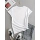 thumbnail image 4 of Women's "Happy Valentine's Day" Black T-Shirt with Red Heart & Floral Design - Casual Crew Neck, Short Sleeve Top, Stretchy Polyester Blend, Machine Washable Tee For Adult, Men, Women, Teen, Teenager, 4 of 7