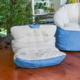 thumbnail image 5 of Big Joe Roma Kid's Bean Bag Chair, Oat Sherpa and Dusty Blue, Vegan Suede, 2 feet, 5 of 6