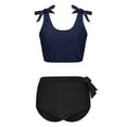 thumbnail image 5 of Fnooota Swim Suits for Women 2025, High Waisted Athletic 2 Piece Swim Tops with Boyshorts Navy Size S, 5 of 6