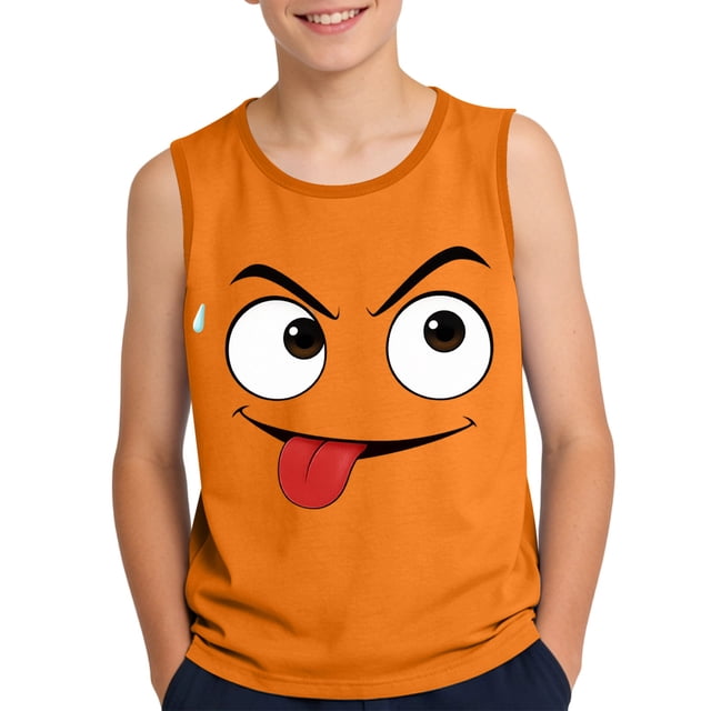 Camisola de Niños Pequeños 3-15 Años sin Mangas Gradiente Impresión Tela Suave para el Uso Casual Y Ocasiones Especiales