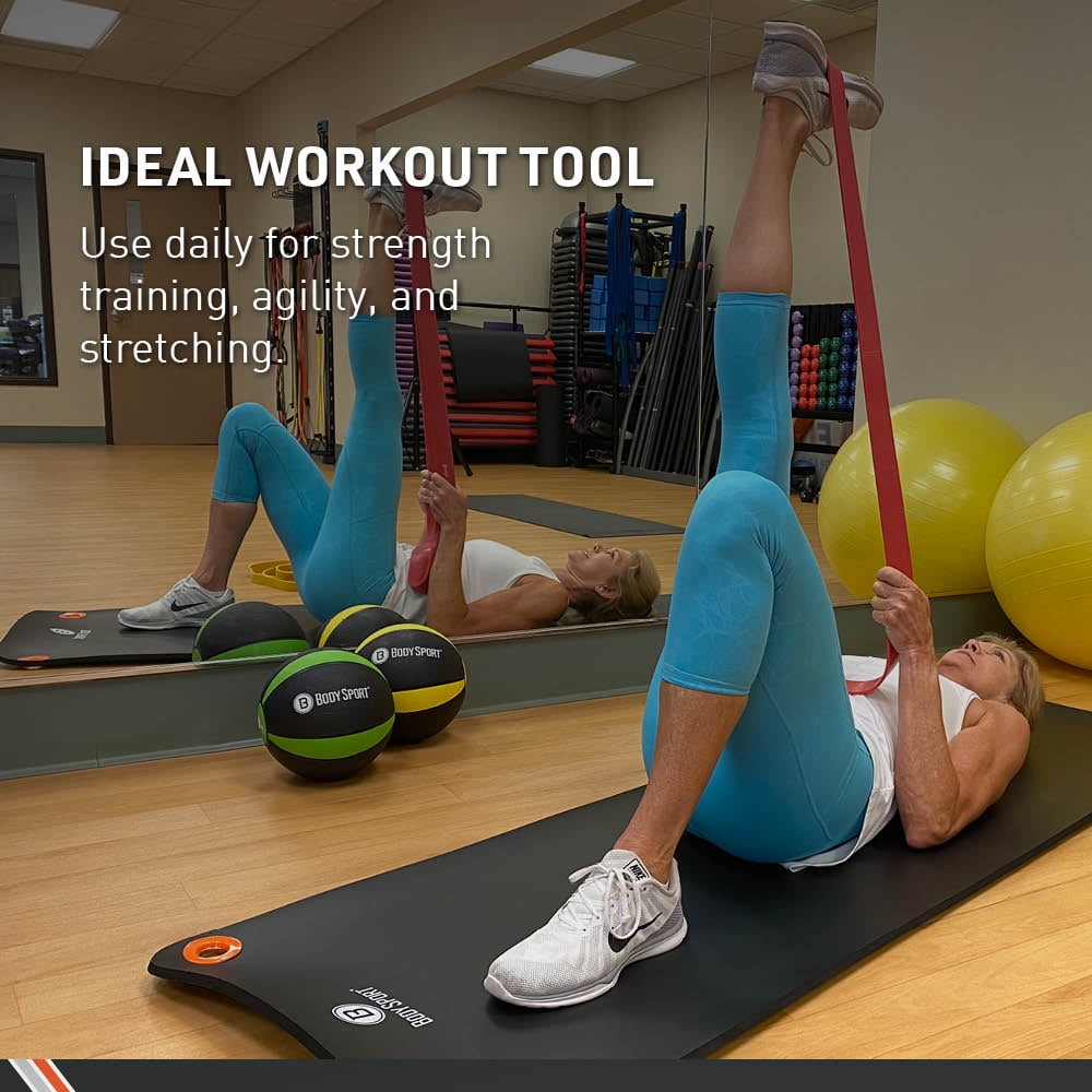 Body Sport Super Loop Band, X-Heavy Resistance, Green, 41" x 2-1/2", Exercise Chart Included