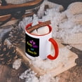 thumbnail image 5 of 3dRose, CMYK Keep Calm Parody Hipster Crown And Sunglasses Keep Calm And Dance On, 11oz Two-Tone Red Mug, 5 of 7