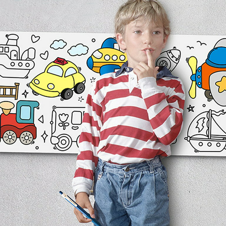 Drawing Paper Roll For Kids Wall Coloring Stickers Sticky Drawing Paper  Roll For Toddler Perfect Travel Activity For Kids Ages 3