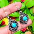 thumbnail image 2 of Natural Santa Rosa Turquoise Gemstone 925 Sterling Silver Earring 2.13", 2 of 3