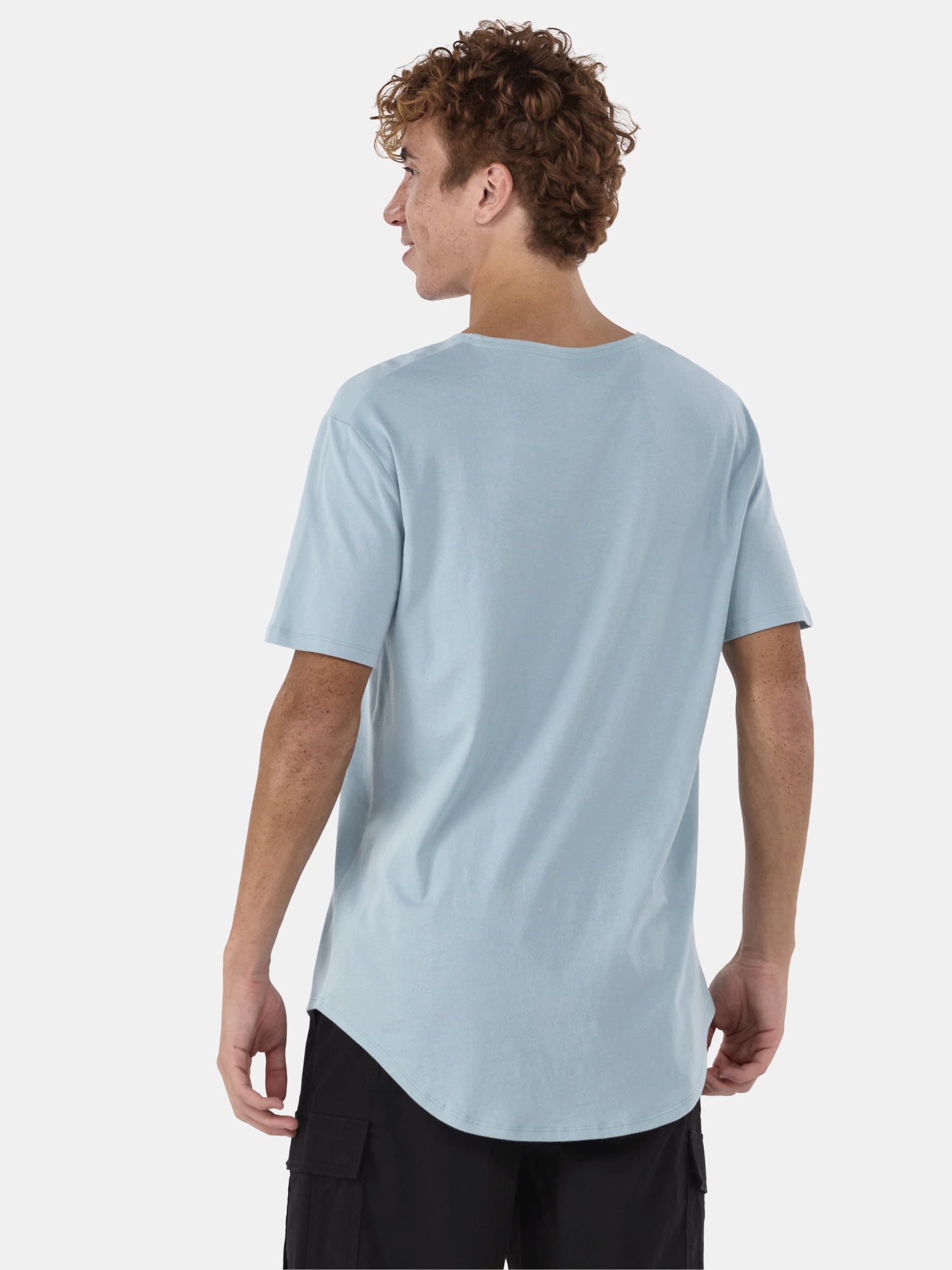 No Boundaries Men's & Big Men's Longline Curved Hem Elongated Tee Shirt, 2-Pack, Sizes XS-5XL