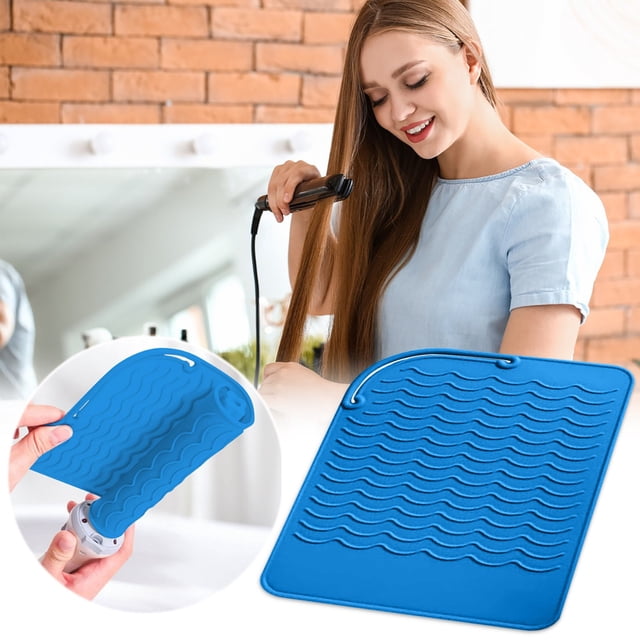 Fiudx Almohadilla Aislante Térmica, Material Seguro para Rizador de Pelo, Plancha de Pelotón con Diseño Inodoro, Almohadilla Antiescaldamiento Versátil, Ideal para Viajes En Casa, Protege Superficies