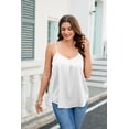 thumbnail image 5 of Zeagoo Women's Silk Satin Tank Tops Adjustable Spaghetti Strap Smooth Camisole V Neck Causal Basic Blouse, 5 of 9
