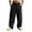 Black, variant on GEWSEY Men's Casual Linen Pants Loose Fit Drawstring Waist Lightweight Linen Trousers Summer Yoga Beach Long Pants (Black, 3XL)