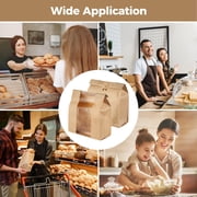 100 PCS Kraft Paper Bread Bags, 13.6 x 8.3 x 3.5 Inch Bread Bag for Homemade Bread, Sourdough Paper Bag with Window, Handmade Bread Storage Bag, Food Packing Bags with Label Seal Stickers