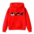thumbnail image 4 of Sweat à Capuche pour Petits Enfants Filles avec Poches, Imprimé Décontracté de Noël Rouge 4-5 Ans, 4 of 4