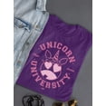 thumbnail image 3 of Unicorn University - Heart-Eyed Emoji Design Women's T-shirt, 3 of 4