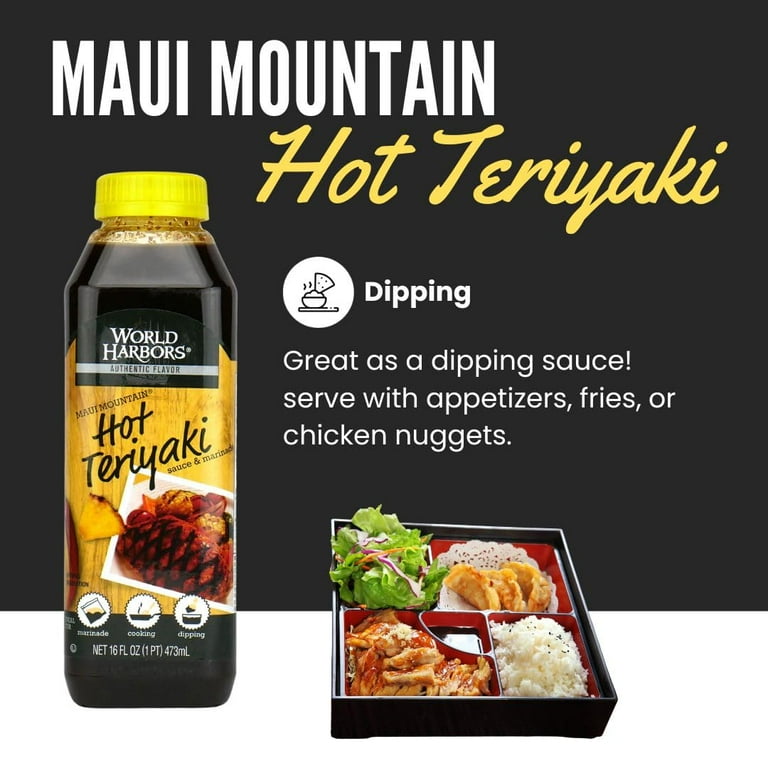 World Harbors Maui Mountain Hot Teriyaki Sauce & Marinade 16 Oz