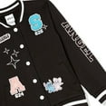 thumbnail image 6 of Disney Girls' Lilo & Stitch & Angel Fleece Button Up Varsity Bomber Jacket Toddler to Big Kid, Black, 6 of 9