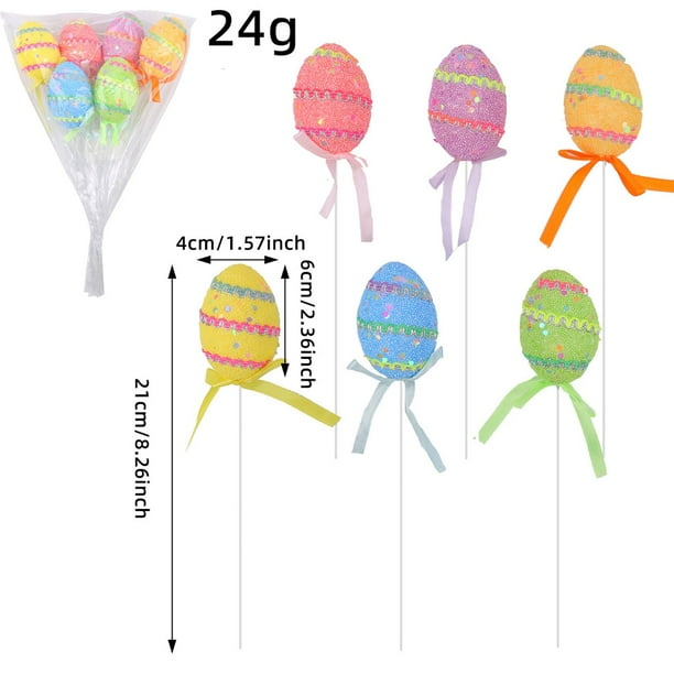 Huevos de Pascua decorativos, huevos de espuma con estampados, huevos artesanales artificiales con estampados coloridos, simulación para fiestas, fiestas, celebraciones y distribución de escenas