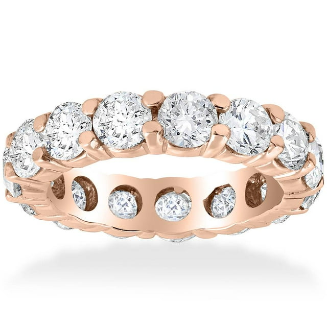 Bague d'Éternité en Diamant Naturel Rond 5 1/2ct TW Or Rose 14K pour Mariage