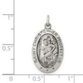 thumbnail image 5 of Auriga Fine Jewelry Sterling Silver Antiqued St. Christopher Medal for Women Length - 25mm, W - 12mm, 5 of 6