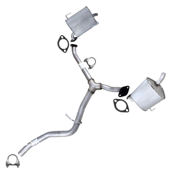 Northeastern Exhaust Y-Pipe & Pair of Mufflers Exhaust System Kit Fits 2010-2015 Subaru Outback Wagon 3.6L - Direct Fit | Stainless Steel | Includes Hardware