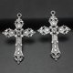 thumbnail image 4 of 10pcs Silver Plated Baroque Style Crosses Metal Pendant DIY Charms Necklace Earrings Jewelry Crafts Gift Making 56*37mm A10, 4 of 5