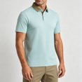 thumbnail image 5 of Rrxhxhs Golf Shirts for Men Summer Fashion Contrast Collared 2-Button Short Sleeve Leisure Thin Ice Silk Business Casual Tops,L, 5 of 7