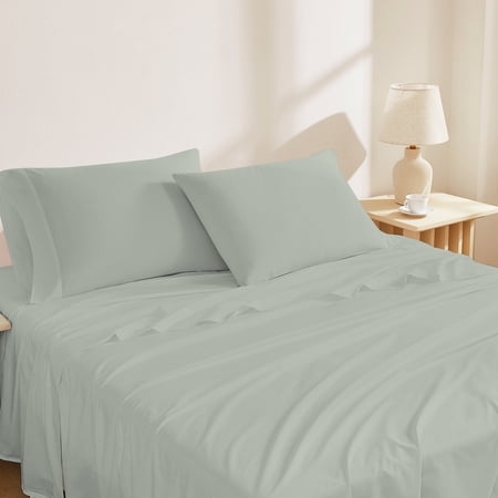 Parure de draps coton lit 140 cm 4 pièces Mani Bleue - Linge de lit