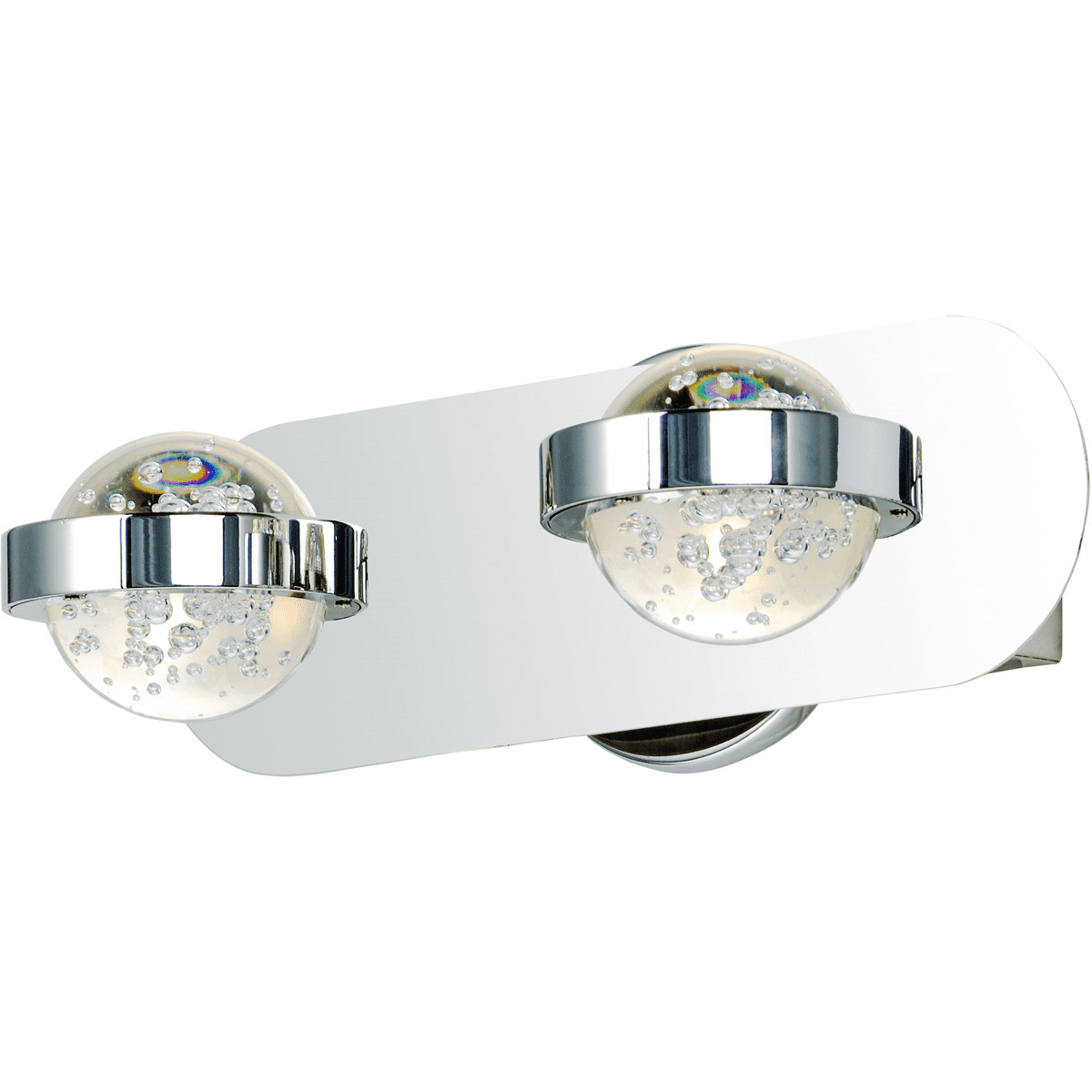 Bathroom Vanity 2 Light With Polished Chrome Finish Steel Material PCB