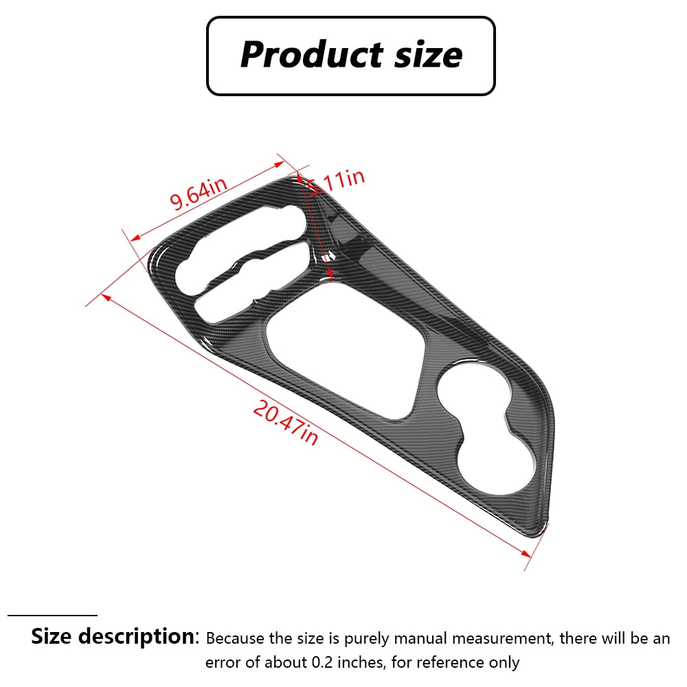 CheroCar Gear Shift Panel Trim Cover ABS for Dodge Challenger 2015-2023 Interior Accessories Carbon Fiber Black