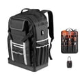 thumbnail image 1 of KFFKFF Tool Backpack, 56 Pockets, Heavy-duty Tools Storage Organizer Bags with Molded Base, Electrician Jobsite Backpack for Construction Jobsite, Electrician, 1 of 9