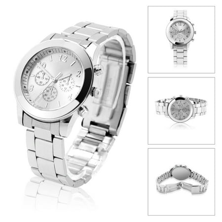 Concord Stainless Steel Wrist Watch - Fashion Ladies Women Girl Unisex Geneva Stainless Steel Quartz Wrist Watch