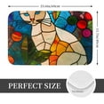 thumbnail image 2 of Rateoe Stained Glass Cat Art Pattern Flannel Door Mat Indoor Outdoor Entrance, Waterproof All-Weather Doormat,Fade Resistant, Low Profile Entryway Mat 16x24in, 2 of 7