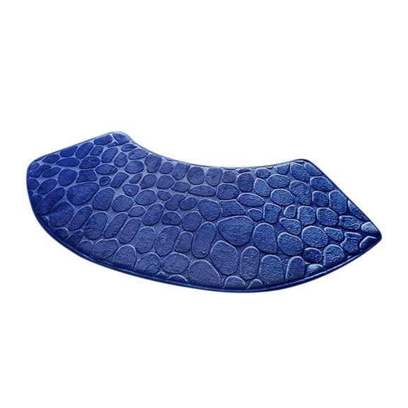 Absorbent Bath Rug Non-Slip Washable Bathroom Floor Mat Low Profile Entryway Shoe Rug For Shower Room Navy