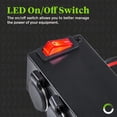 thumbnail image 3 of Automotive DC Power Outlet Extension w/On-Off Switch [Heavy Duty] [12V-24V] [15 Amp] [In-Line Fuse] [Hardwire] Car Triple Socket Cigarette Lighter Plug Switch Box, 3 of 9