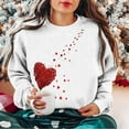 thumbnail image 4 of Visit the JURANMO Store Fall Sweatshirts for Women Heart Print Long Sleeve Round Neck Pullover Tops Lightweight Casual Sweat Shirt Valentine's Day Clothes White M, 4 of 5
