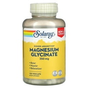 Solaray Magnesium Glycinate with BioPerine, Healthy Relaxation, Muscle Function & Bone Support, 30 Servings, 120 VegCaps