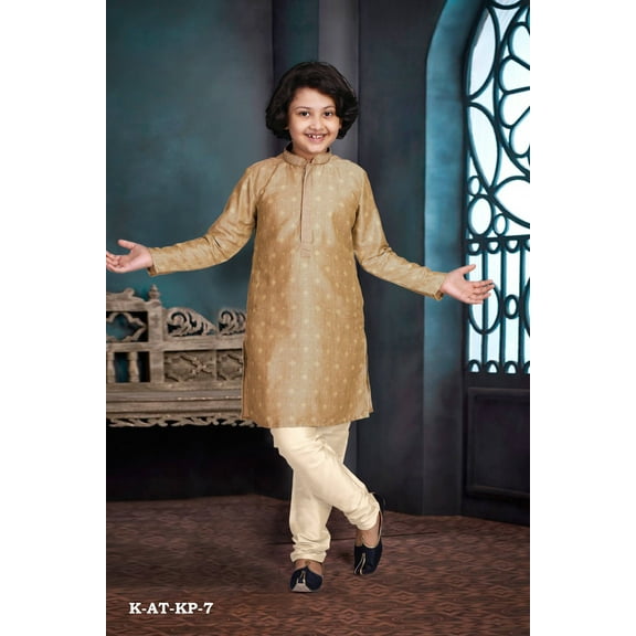 Poly Digital Print Work Traditional Kurta Pajama Set for Boys, Cultural Wear