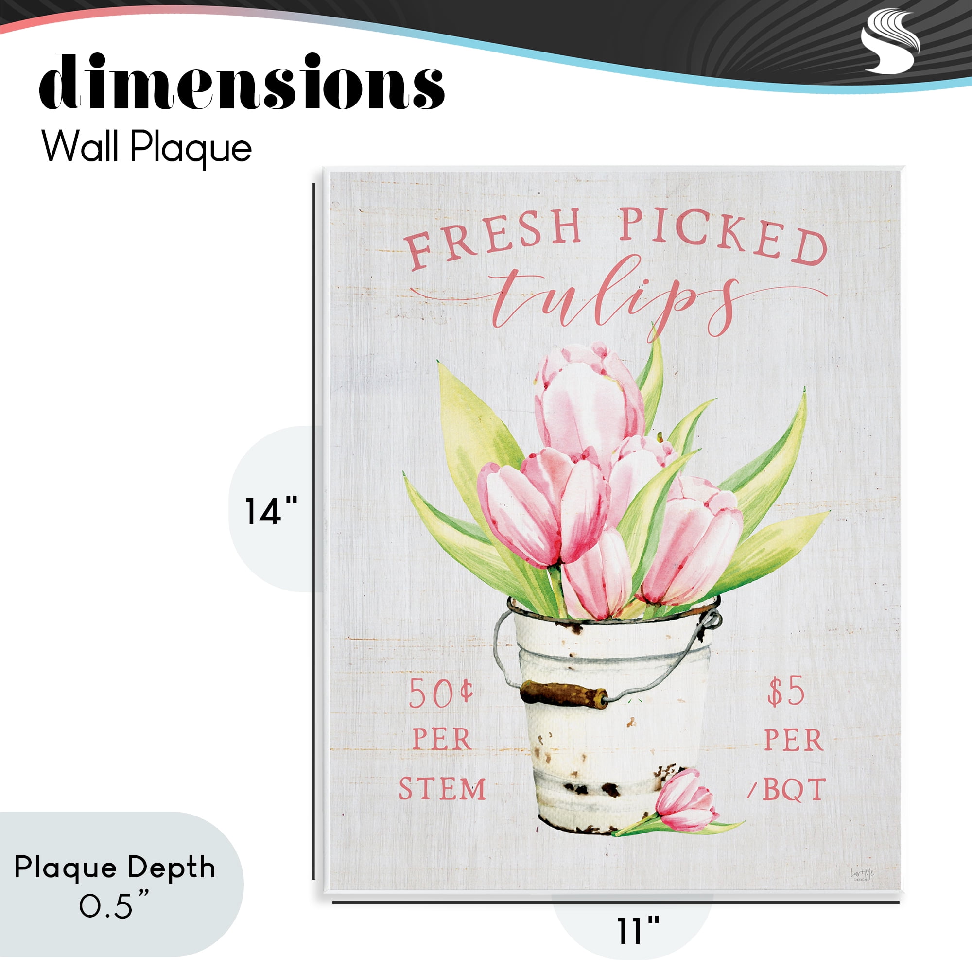 Stupell Industries Antique Fresh Picked Tulips Wall Plaque Art, design by Lux + Me Designs