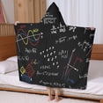 thumbnail image 5 of Math Equations Colorful Graphs Black Pattern Hooded Bath Towel，60"x35" for Ages 3 To 12 Kids, Quick Dry Lightweight Soft Microfiber Hood Beach Towel Cover Up for Kids, 5 of 7
